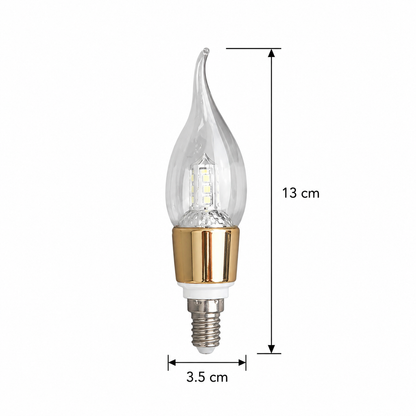 Λάμπα LED E14 Κερί, 9W, Cold Light, 6000K, Χρυσό