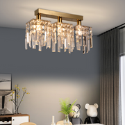 Crystal Chandelier CC180/3GD, 3xE14, 35*6*9, IP20, Gold, Crystal, Iron, Bulbs Δεν Περιλαμβάνονται