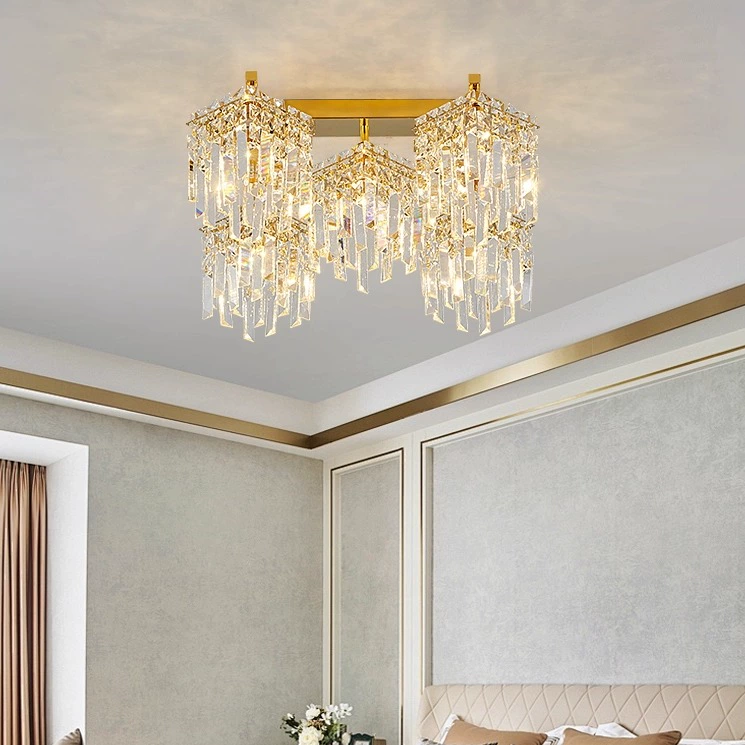 Crystal Chandelier CC180/5GD, 5xE14, 45*45*31.5, IP20, Gold, Crystal, Iron, Bulbs Δεν περιλαμβάνονται