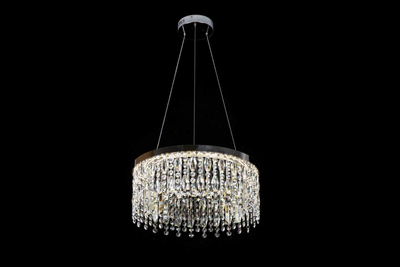 Πολυέλαιος LED CC41003/500CH, Διάμετρος 50 cm, Ύψος 120 cm, IP20, Κρύο/Ουδέτερο/Θερμό φως, Ρυθμιζόμενο, Ασημί, Κρύσταλλο, Χάλυβας