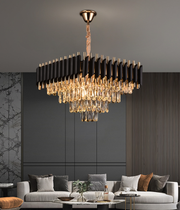 Κρυστάλλινος πολυέλαιος VERSAILLES Nobile 5xE14, Διάμετρος 48cm, Ύψος 35cm Ρυθμιζόμενο, IP20, Χρυσό, Μαύρο, Μέταλλο, Κρύσταλλο, Οι βολβοί Δεν περιλαμβάνονται