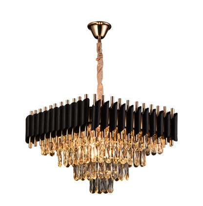 Κρυστάλλινος πολυέλαιος VERSAILLES Nobile 5xE14, Διάμετρος 48cm, Ύψος 35cm Ρυθμιζόμενο, IP20, Χρυσό, Μαύρο, Μέταλλο, Κρύσταλλο, Οι βολβοί Δεν περιλαμβάνονται