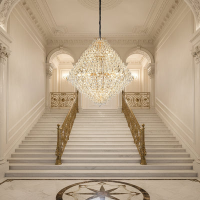 Πολυέλαιος KONIG Grande Supremo Crystal, 54xE14, D150 cm, Χρυσός, Ρυθμιζόμενο ύψος, Μέταλλο και Κρύσταλλο