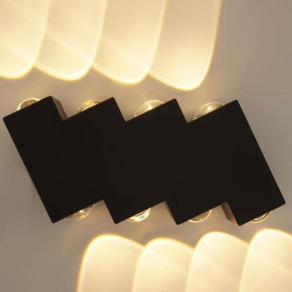 Φωτιστικό τοίχου LED εξωτερικού και εσωτερικού χώρου, 4 πηγές x 1W, IP65, ABS, Μαύρο, 3000K