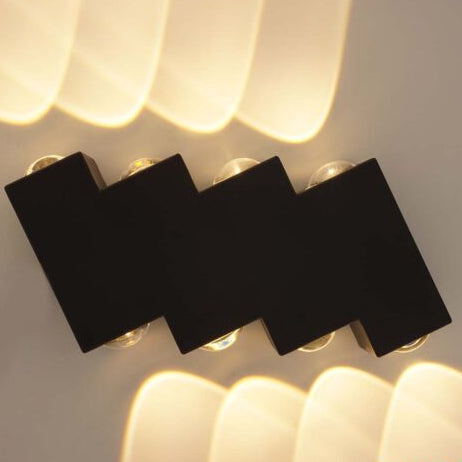 Φωτιστικό τοίχου LED εξωτερικού και εσωτερικού χώρου, 4 πηγές x 1W, IP65, ABS, Μαύρο, 3000K