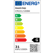 Μοντέρνος Πολυέλαιος, LED, ARIA Largo, 31W, Ζεστό φως, Μαύρο