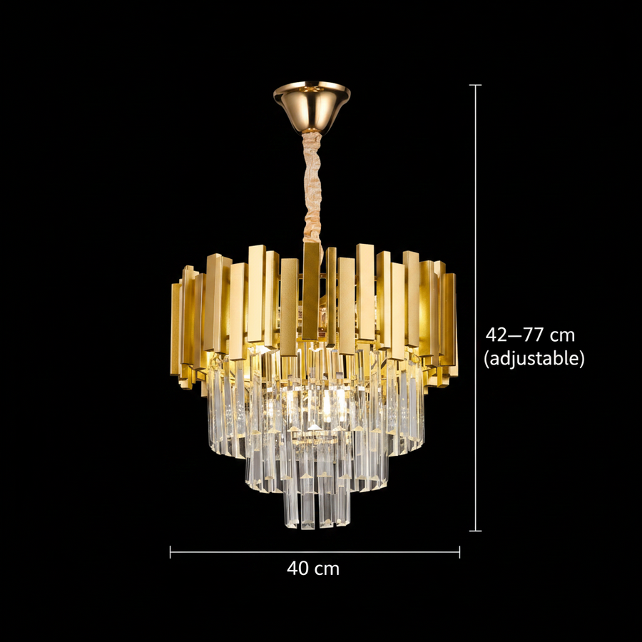 Πολυέλαιος BLOIS Nobile, Διάμετρος 40cm, 5x E14 Gold, Ρυθμιζόμενο ύψος