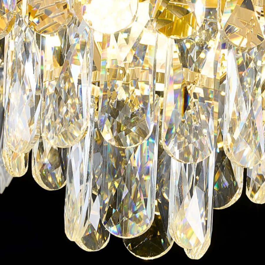 Crystal Chandelier 11xE14, D80cm, Shiny Gold, Ρυθμιζόμενο ύψος, Metal and Crystal Crystal Chandeliers Προεπιλεγμένος τίτλος Alessandro Design