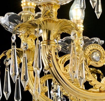Crystal Chandelier 11xE14, D80cm, Shiny Gold, Ρυθμιζόμενο ύψος, Metal and Crystal Crystal Chandeliers Προεπιλεγμένος τίτλος Alessandro Design