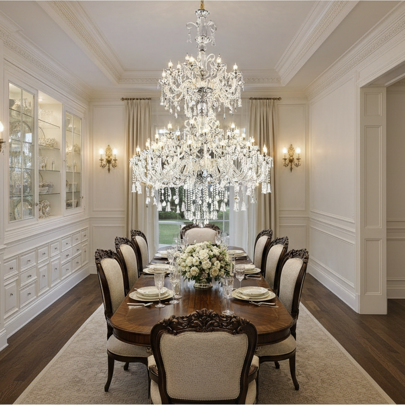 Crystal Chandelier, 55xE14, Διάμετρος 145cm, Ύψος 230cm, Ασημί, Ρυθμιζόμενο ύψος, Κομψή σχεδίαση Crystal Chandeliers Προεπιλεγμένος τίτλος Alessandro Design