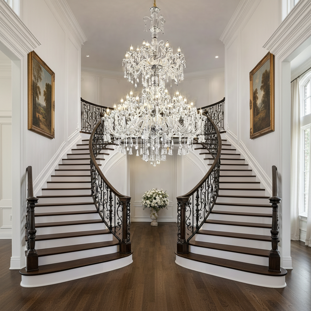 Crystal Chandelier, 55xE14, Διάμετρος 145cm, Ύψος 230cm, Ασημί, Ρυθμιζόμενο ύψος, Κομψή σχεδίαση Crystal Chandeliers Προεπιλεγμένος τίτλος Alessandro Design