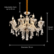 Crystal Chandelier 8xE14, D78cm, Ασημί, Ρυθμιζόμενο Ύψος, Metal and Crystal Crystal Chandeliers Προεπιλεγμένος τίτλος Alessandro Design