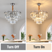 Πολυέλαιος ADAMA Eleganza Crystal, 7x E14, Διάμετρος 50cm, Γυαλιστερό χρώμιο, Ρυθμιζόμενο ύψος
