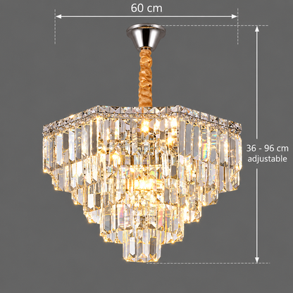 Πολυέλαιος ADAMA Magno Crystal, 10x E14, Διάμετρος 60cm, Γυαλιστερό χρώμιο, Ρυθμιζόμενο ύψος