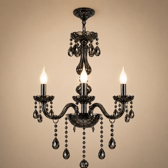 Πολυέλαιος Crystal AUGUST Eleganza, 3xE14, Διάμετρος 48cm, Ασημί, Ρυθμιζόμενο Ύψος