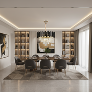 Πολυέλαιος Crystal BLOIS Eleganza 8xE14, Διάμετρος 49cm, Μαύρος, Ρυθμιζόμενο Ύψος