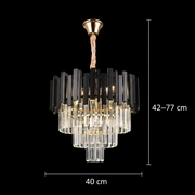 Crystal πολυέλαιος Blois Noble 4XE14, διάμετρος 40cm, μαύρο, ρυθμιζόμενο ύψος