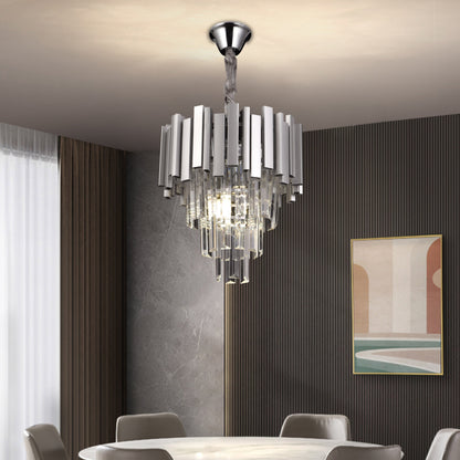 Crystal Blois Petito 3xe14 πολυέλαιος, διάμετρος 30cm, ασήμι, ρυθμιζόμενο ύψος