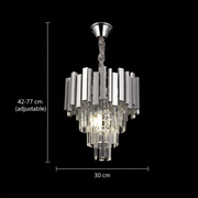 Crystal Blois Petito 3xe14 πολυέλαιος, διάμετρος 30cm, ασήμι, ρυθμιζόμενο ύψος