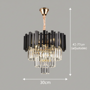 Crystal Blois Petito 3xe14 πολυέλαιος, διάμετρο 30cm, μαύρο, ρυθμιζόμενο ύψος