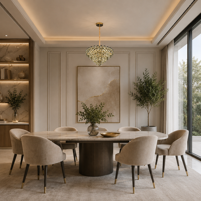 HERT Magno Crystal Chandelier, 70W, 6xE14, Ρυθμιζόμενο ύψος, Μέταλλο και Κρύσταλλο, Χρυσό