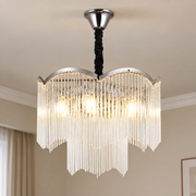 Πολυέλαιος MEKELLE Nobile Crystal, 6x E14, Διάμετρος 40cm, Μέταλλο και Κρύσταλλο, Γυαλιστερό χρώμιο, Ρυθμιζόμενο ύψος