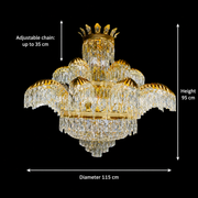 Crystal Chandelier PALACE Supremo 29xG9, D115cm, Γυαλιστερό χρυσό, ρυθμιζόμενο ύψος, μεταλλικοί και κρυστάλλινοι πολυέλαιοι Προεπιλεγμένος τίτλος Alessandro Design
