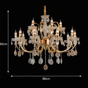 Πολυέλαιος PSE Supremo Crystal, 12xE14, D88cm, Ρυθμιζόμενο ύψος, Μέταλλο και Κρύσταλλο, Χρυσό