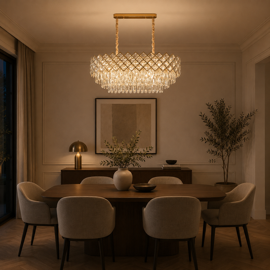 VECTORIA Supremo Crystal Chandelier, 10xE14, Διάμετρος 75x39cm, Χρυσός, Ρυθμιζόμενο Ύψος, Μέταλλο και Κρύσταλλο