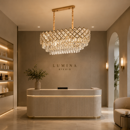 VECTORIA Supremo Crystal Chandelier, 10xE14, Διάμετρος 75x39cm, Χρυσός, Ρυθμιζόμενο Ύψος, Μέταλλο και Κρύσταλλο