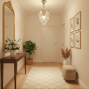 Crystal Chandelier VECTOR Petito 3xE14, Διάμετρος 28cm, Γυαλιστερό Χρυσό, Ρυθμιζόμενο Ύψος, Μέταλλο και Κρύσταλλο
