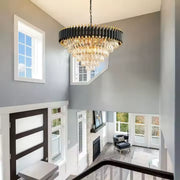 Candelabru Cristal VERSAILLES Magno 8xE14, Diametru 60cm, Negru si Auriu, Inaltime Reglabila Candelabre Cristal Default Title Alessandro Design