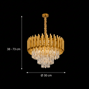 Κρυστάλλινος πολυέλαιος VERSAILLES Nobile 5xE14, Διάμετρος 40cm, Χρυσός, Ρυθμιζόμενο Ύψος