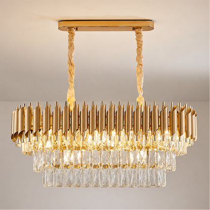 Κρυστάλλινος πολυέλαιος VERSAILLES Regalis 10xE14, Διάμετρος 80cm, Χρυσός, Ρυθμιζόμενο Ύψος