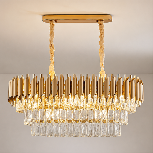 Κρυστάλλινος πολυέλαιος VERSAILLES Regalis 10xE14, Διάμετρος 80cm, Χρυσός, Ρυθμιζόμενο Ύψος