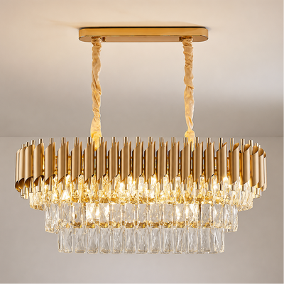 Κρυστάλλινος πολυέλαιος VERSAILLES Regalis 10xE14, Διάμετρος 80cm, Χρυσός, Ρυθμιζόμενο Ύψος