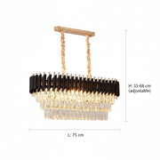 Crystal Chandelier VERSAILLES Regalis 10x E14, Shiny Gold and Black, Adjustable Height Crystal Chandelier Προεπιλεγμένος τίτλος Alessandro Design