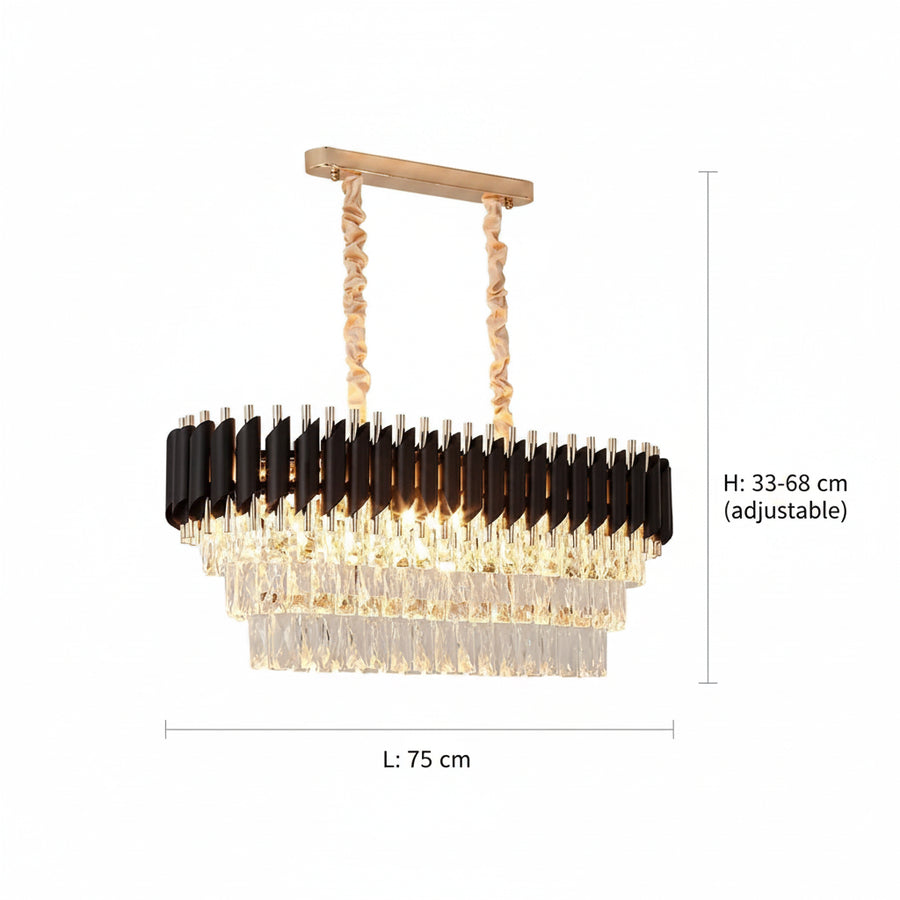 Crystal Chandelier VERSAILLES Regalis 10x E14, Shiny Gold and Black, Adjustable Height Crystal Chandelier Προεπιλεγμένος τίτλος Alessandro Design