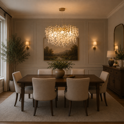 WALTZ Serenade Crystal Chandelier, 6xG9, Χρυσό, 60cm, Ρυθμιζόμενο Ύψος