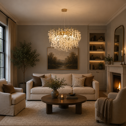 WALTZ Serenade Crystal Chandelier, 6xG9, Χρυσό, 60cm, Ρυθμιζόμενο Ύψος