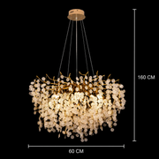 WALTZ Serenade Crystal Chandelier, 6xG9, Χρυσό, 60cm, Ρυθμιζόμενο Ύψος
