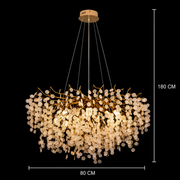 Πολυέλαιος WALTZ Serenade Crystal, 9xG9, Χρυσός, 80cm, Ρυθμιζόμενο Ύψος