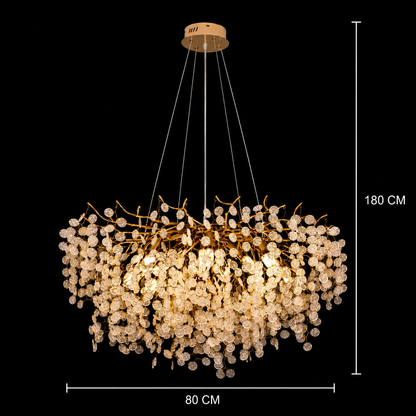 Πολυέλαιος WALTZ Serenade Crystal, 9xG9, Χρυσός, 80cm, Ρυθμιζόμενο Ύψος