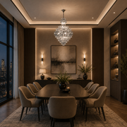 WINDSOR Grande Supremo Crystal Chandelier 14xE14, Διάμετρος 60X90cm, Γυαλιστερό χρώμιο, Ρυθμιζόμενο ύψος