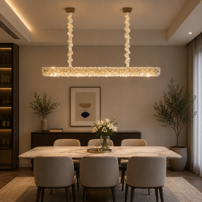 Κρυστάλλινος πολυέλαιος, PRAGUE Imperio, 35W, 96cm, Κρύο/Ζεστό/Ουδέτερο φως, Χρυσό, Ρυθμιζόμενο ύψος