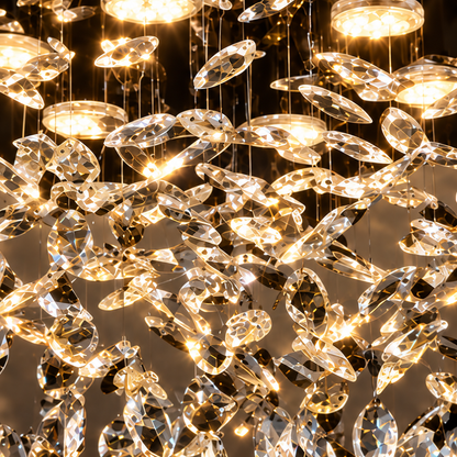 Crystal LED Chandelier LLC210/400CH Στρογγυλός, 22W, Δροσερό/Ζεστό/Ουδέτερο φως, Κρύσταλλο, Γυαλιστερό χρώμιο