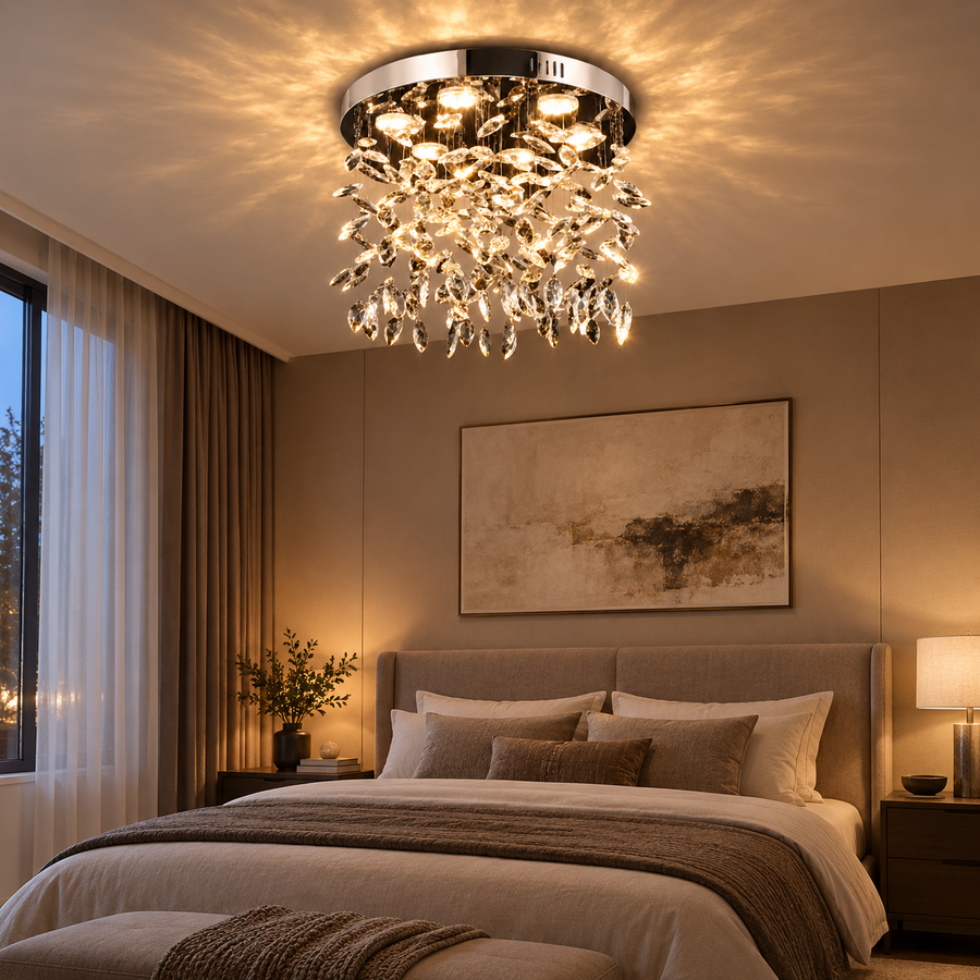 Crystal LED Chandelier LLC210/400CH Στρογγυλός, 22W, Δροσερό/Ζεστό/Ουδέτερο φως, Κρύσταλλο, Γυαλιστερό χρώμιο