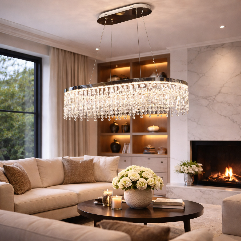 Πολυέλαιος LED με Τηλεχειριστήριο, 114 W, ROYALE Imperio, 70x33x120, Κρύο/Ουδέτερο/Θερμό φως, Ρυθμιζόμενο, Ασημί, Κρύσταλλο, Πολυέλαιοι LED από χάλυβα με τηλεχειριστήριο Προεπιλεγμένος τίτλος Alessandro Design