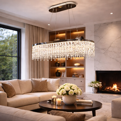 Πολυέλαιος LED με Τηλεχειριστήριο, 114 W, ROYALE Imperio, 70x33x120, Κρύο/Ουδέτερο/Θερμό φως, Ρυθμιζόμενο, Ασημί, Κρύσταλλο, Πολυέλαιοι LED από χάλυβα με τηλεχειριστήριο Προεπιλεγμένος τίτλος Alessandro Design