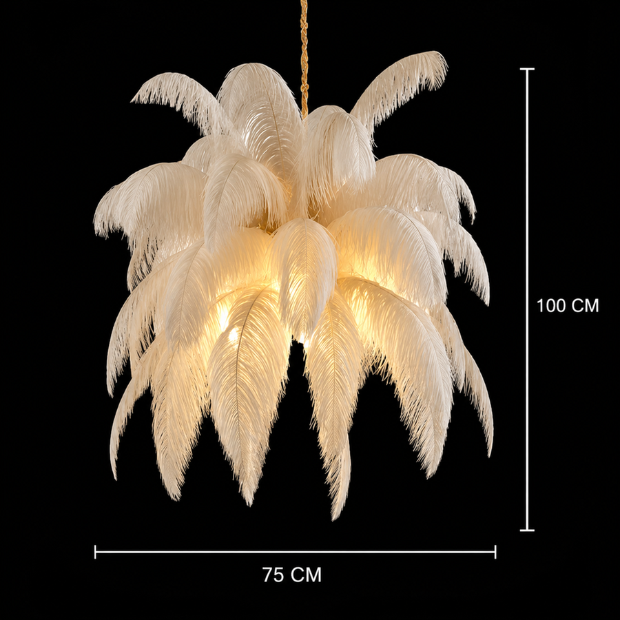 Πολυέλαιος Thalios LED, Φτερά 1xE27, 30cm, Κρεμ